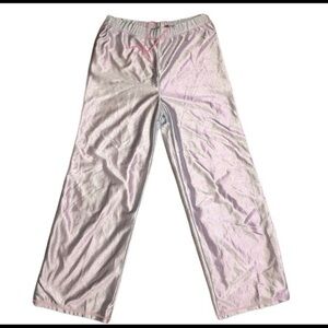 Girls XL,shimmer silver,pink line drawstring